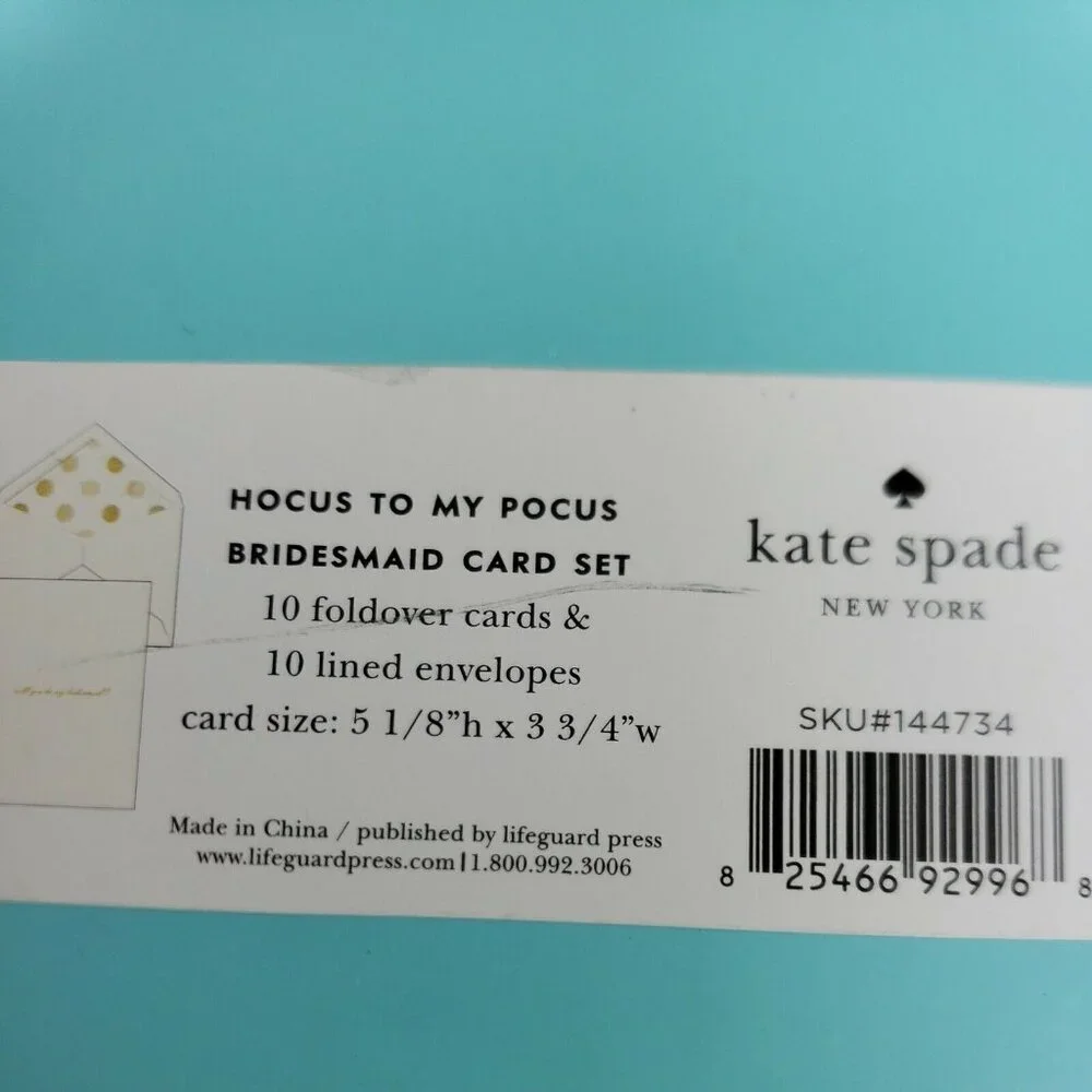 Kate Spade Notecard Set Bridesmaid Request New York Bridal 10 Cards Envelopes